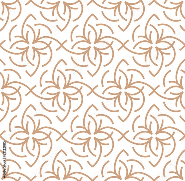 Obraz Vector abstract oriental pattern. Line with Arabic ornaments. Patterns, backgrounds and wallpapers for your design. Textile ornament. Vector illustration.