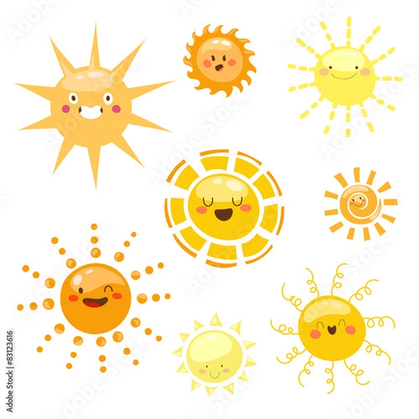 Fototapeta Orange Sun symbols set.