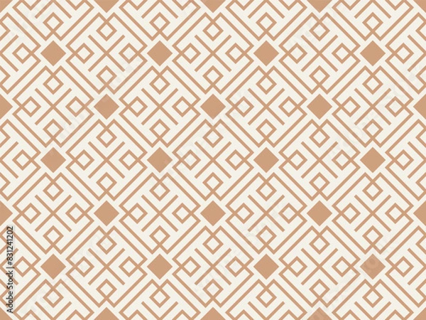 Fototapeta Vector abstract oriental pattern. Line with Arabic ornaments. Patterns, backgrounds and wallpapers for your design. Textile ornament. Vector illustration.