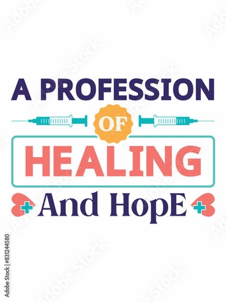 Obraz Nurse Typography T-shirt Design with editable vector