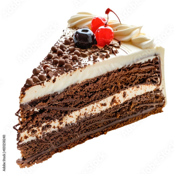 Fototapeta Cake slice ,isolated on white background