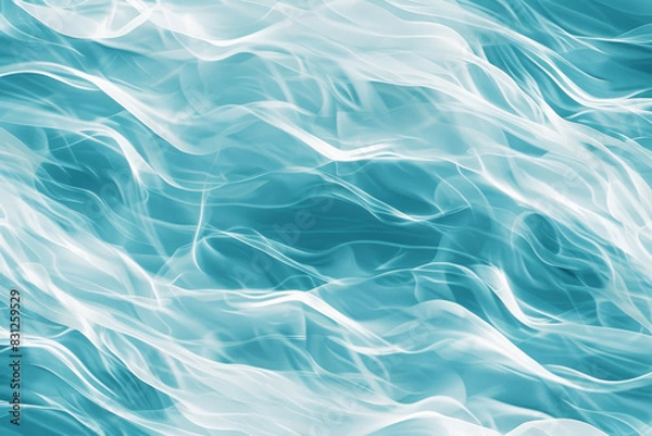 Fototapeta Dancing Waves in Blue and White