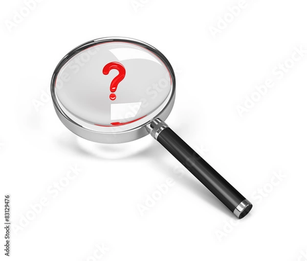 Fototapeta Magnifier and question mark