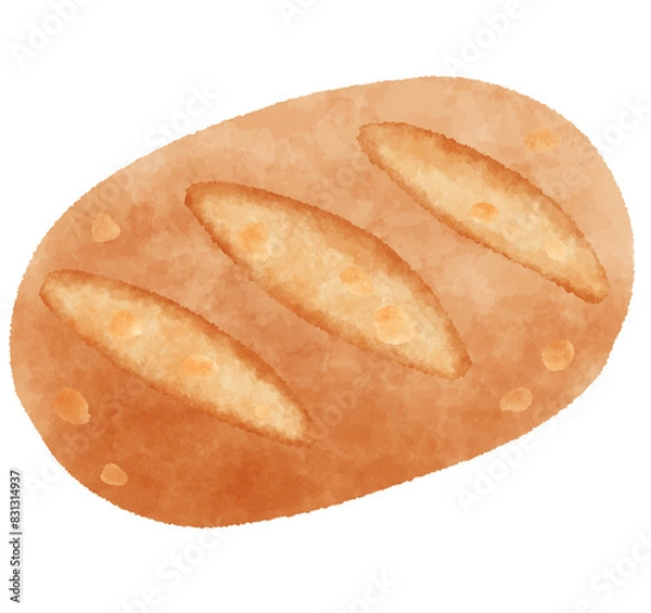 Obraz フランスのパンのイラスト　Pain aux noix（パン・オ・ノア）くるみパン