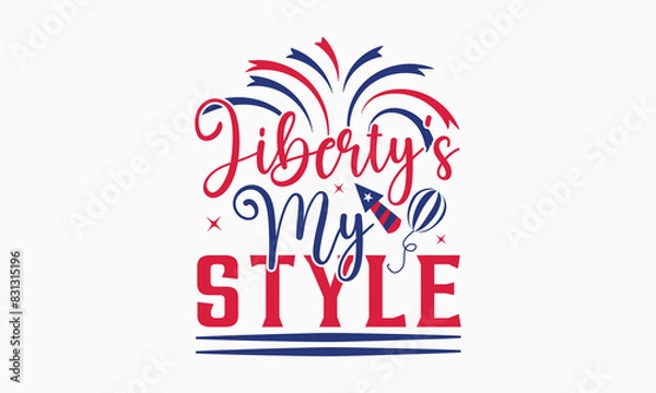 Fototapeta Liberty's My Style - MOM T-shirt Design,  Isolated on white background, This illustration can be used as a print on t-shirts and bags, cover book, templet, stationary or as a poster.