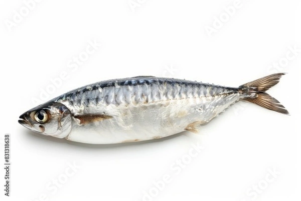 Fototapeta a single sardine fish isolated on white background