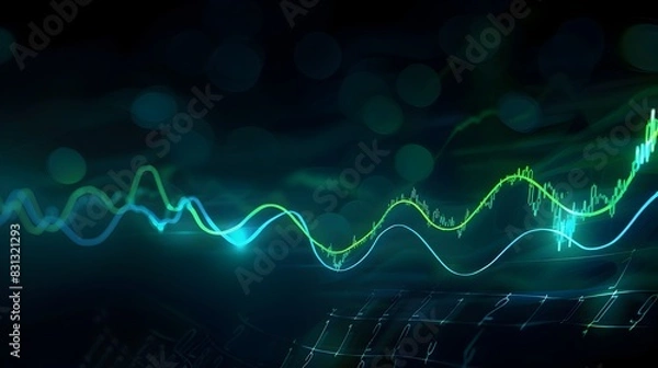 Fototapeta Vibrant Digital Waves of Futuristic Energy and Technology