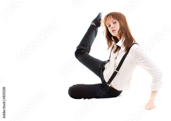 Fototapeta Nice girl dancing jazz