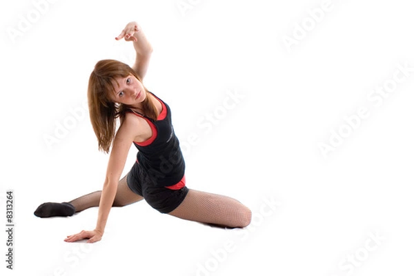 Fototapeta Nice girl dancing jazz