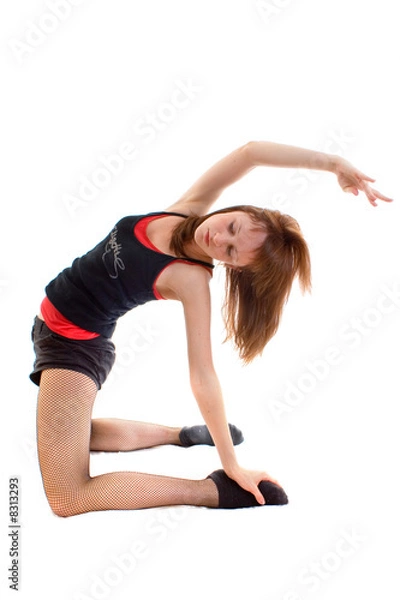 Fototapeta Nice girl dancing jazz