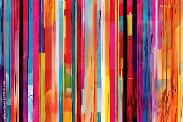 Fototapeta close up horizontal abstract illustration of colourful vertical stripes pattern background
