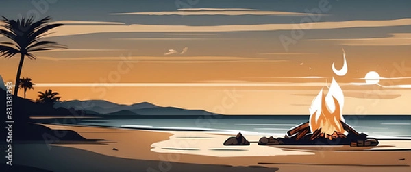 Obraz Beach Bonefire