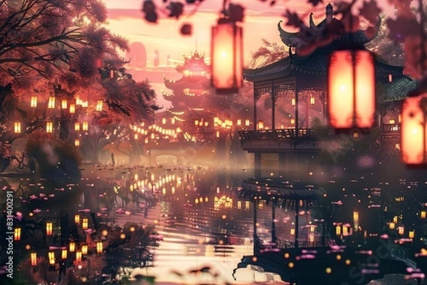 Obraz christmas tree at night