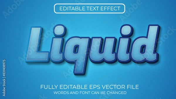 Fototapeta Liquid editable text effect headline title