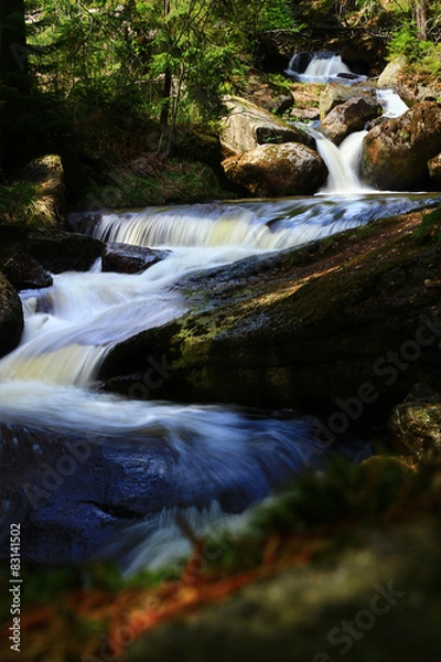 Obraz Cascading waterfalls in mountain forest