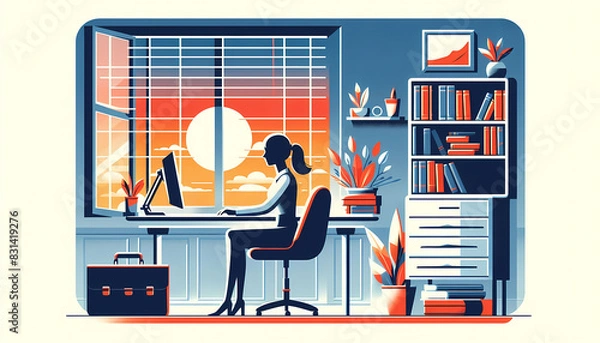 Fototapeta person working from home
