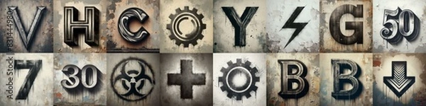 Fototapeta Graffiti style mono color Lettering Typeface. AI generated illustration