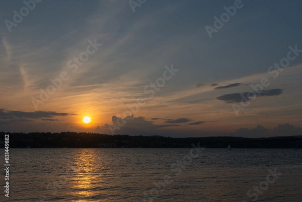 Obraz sunset over the river