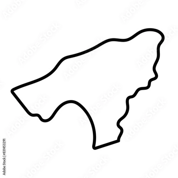 Obraz Oecusse map illustration with line