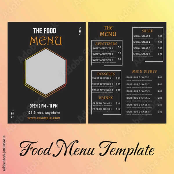 Obraz Food Menu Template
