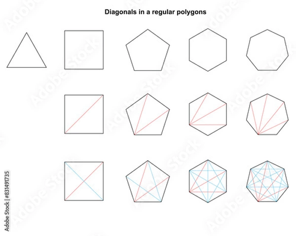 Obraz Diagonals in a regular polygons