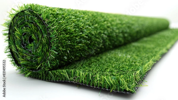 Obraz Artificial Grass Roll on White Background