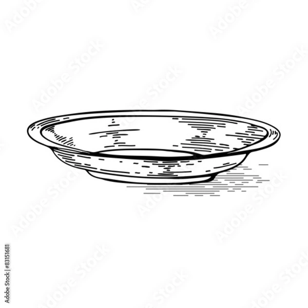 Fototapeta Hand drawn plate