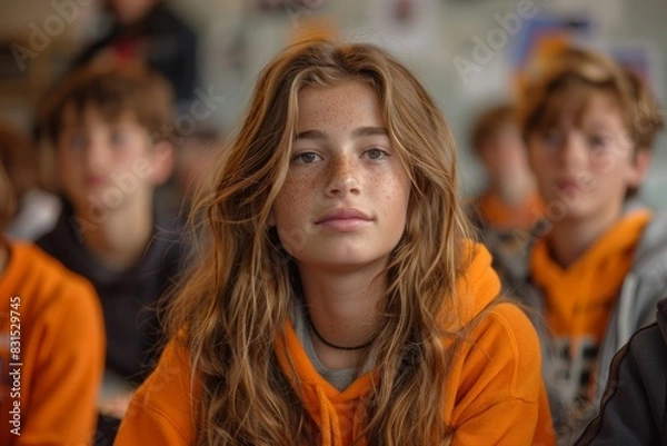 Fototapeta global youth forum, young leaders worldwide convene in a virtual forum by a global youth organization to discuss urgent topics including climate change, social justice, and education