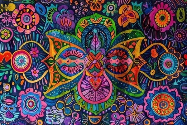 Obraz Guna Yala Heritage Unveiled Vibrant Panama Mola Tapestry