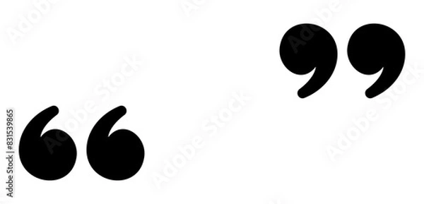 Obraz Minimalistic design featuring large black quotation marks