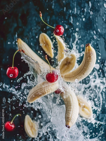 Obraz bananas and cherry