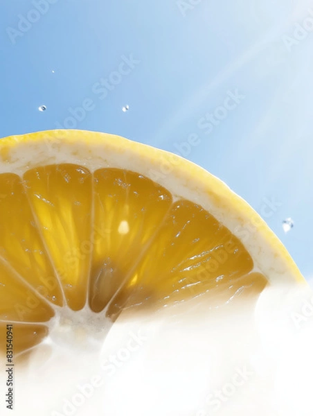 Fototapeta Macro of lemon and ice