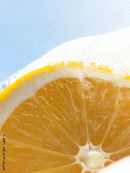 Fototapeta Macro of lemon and ice