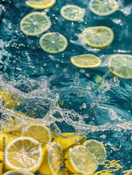 Obraz lemon in water