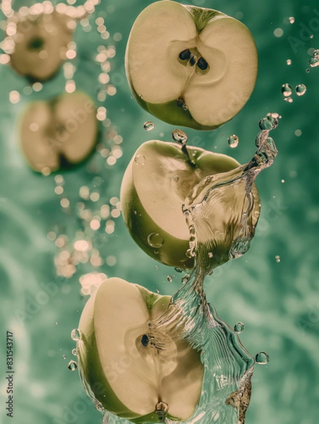 Obraz apples in water splash
