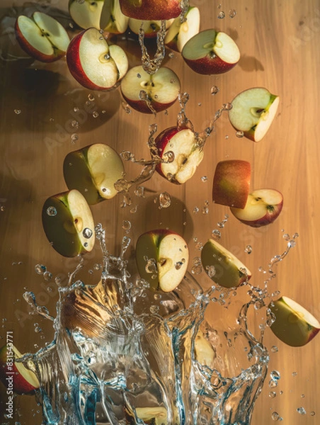 Obraz apples in water splash