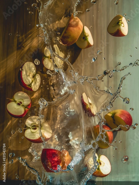 Obraz apples in water splash