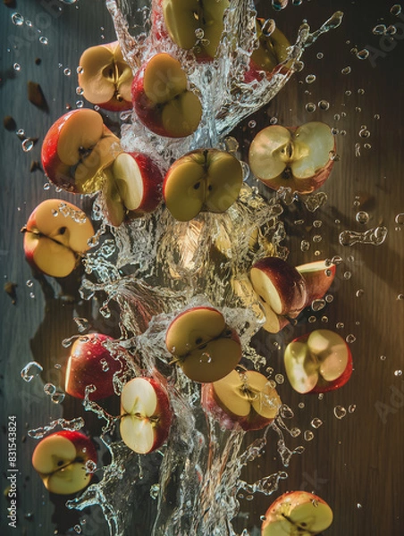 Obraz apples in water splash