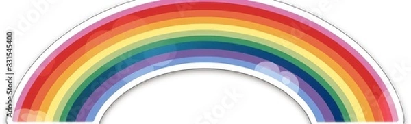 Fototapeta Cartoon rainbow drawing without background