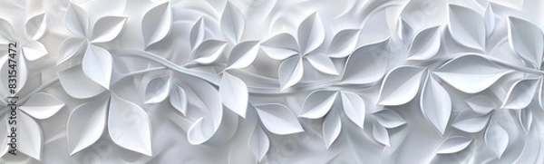 Fototapeta White floral background. Seamless pattern for decoration. Ornate pattern with flowers