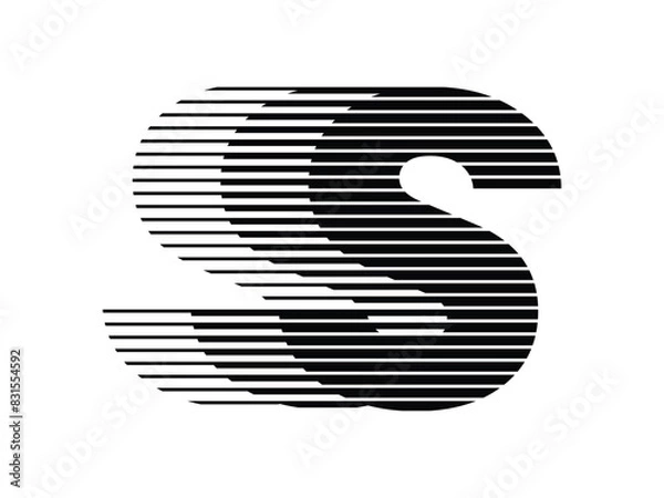 Fototapeta Letter S Logo with Abstract Line Pattern