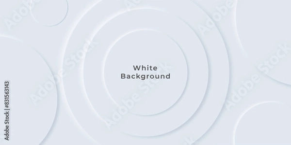 Fototapeta abstract background white modern circle geometric with neumorphism. copy space. display. vector illustration.