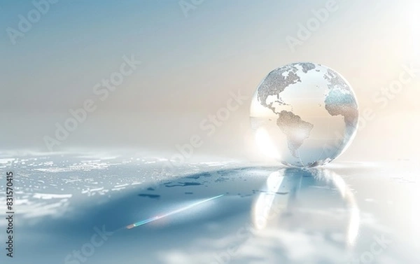 Obraz Globe on Ice Representing Global Economic Change