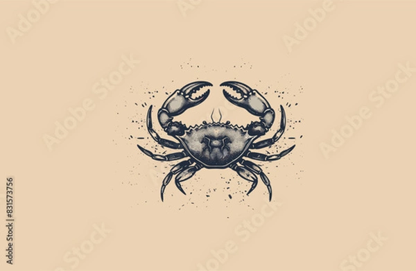 Fototapeta Crab logo design template vector illustration