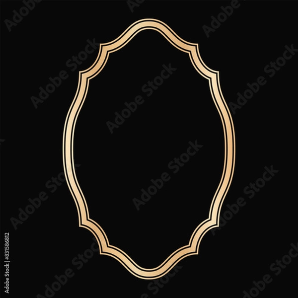 Fototapeta Decorative lines borders, Luxury design elements, Gold Frames Designs