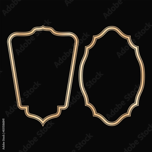 Fototapeta Decorative lines borders, Luxury design elements, Gold Frames Designs