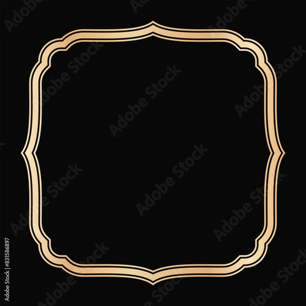 Fototapeta Decorative lines borders, Luxury design elements, Gold Frames Designs