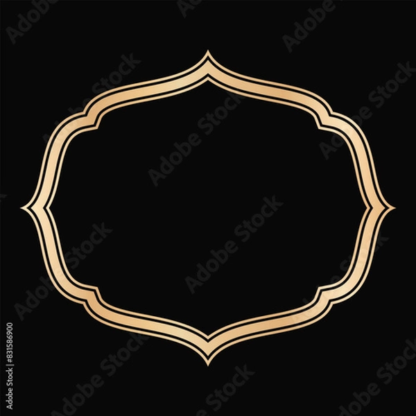 Fototapeta Decorative lines borders, Luxury design elements, Gold Frames Designs