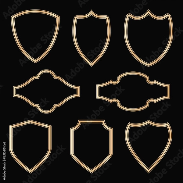Fototapeta Decorative lines borders, Luxury design elements, Gold Frames Designs