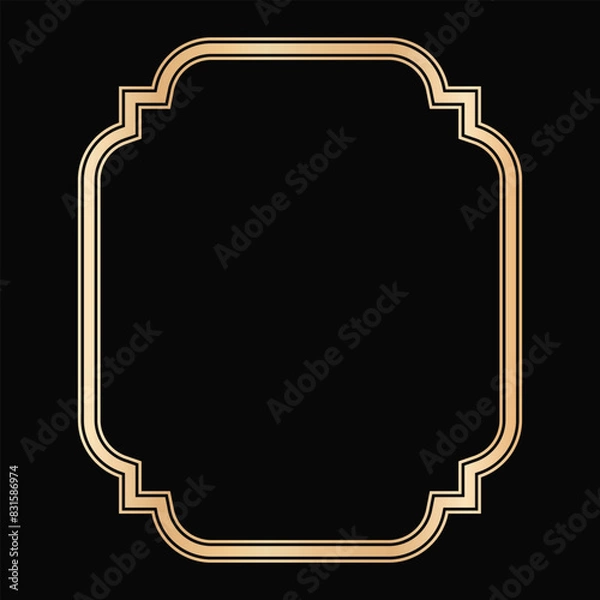 Fototapeta Decorative lines borders, Luxury design elements, Gold Frames Designs
